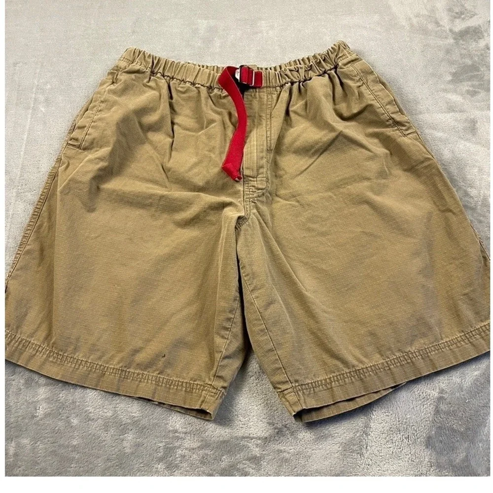 Gap Factory Store Men's XL Ripstop Hiking Shorts Khaki Tan Built-in Belt Cotton